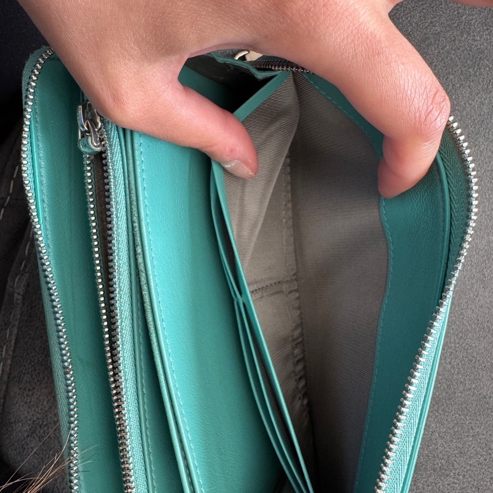 Tiffany & Co. Aqua Leather Wallet - Picture 6 of 9